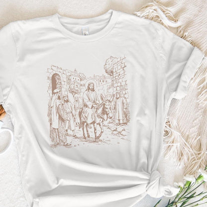 Jesus Entry into Jerusalem Digital Art, Christian Faith Design - 300 DPI