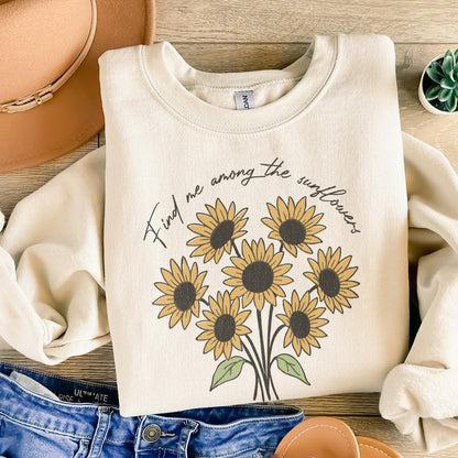 Find Me Among the Sunflowers PNG, Spring Floral - 300 DPI Design for