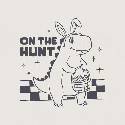 Cute Dinosaur Easter Png, Kids Easter Bunny Png - 300 DPI Design for