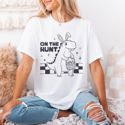 Cute Dinosaur Easter Png, Kids Easter Bunny Png - 300 DPI Design for