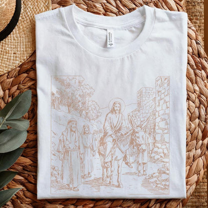 Jesus Riding Donkey PNG, Triumphal Entry Christian Design - 300 DPI