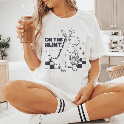 Cute Dinosaur Easter Png, Kids Easter Bunny Png - 300 DPI Design for