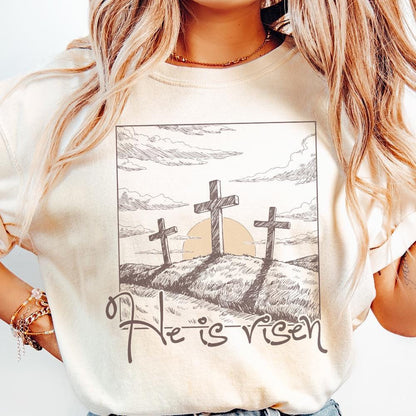 He Is Risen PNG, Sublimation Design - 300 DPI Design for T-Shirt