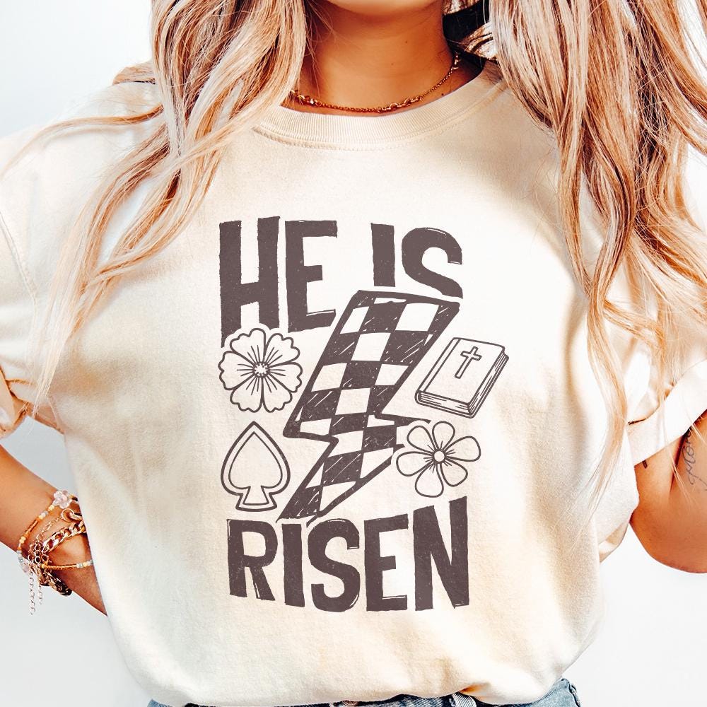 He Is Risen Christian Easter PNG High-Resolution Religious Sublimation