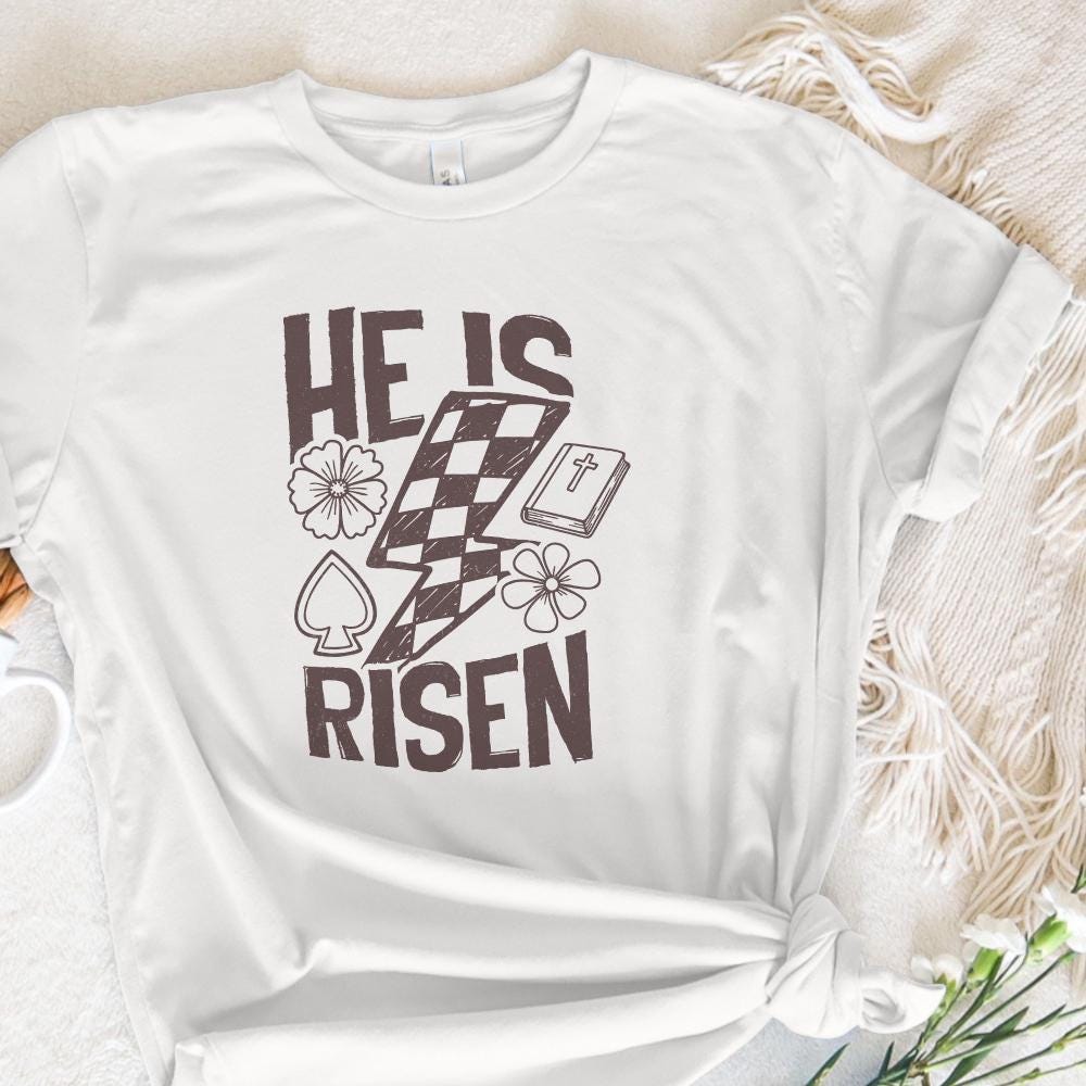 He Is Risen Christian Easter PNG High-Resolution Religious Sublimation