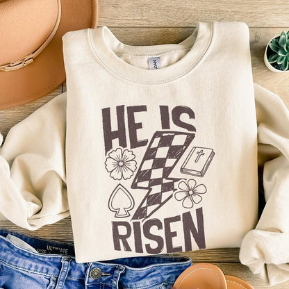 He Is Risen Christian Easter PNG High-Resolution Religious Sublimation
