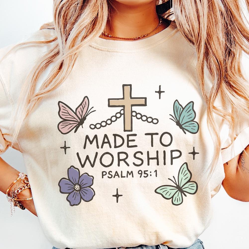 Christian PNG Design, Made To Worship - 300 DPI Design for T-Shirt