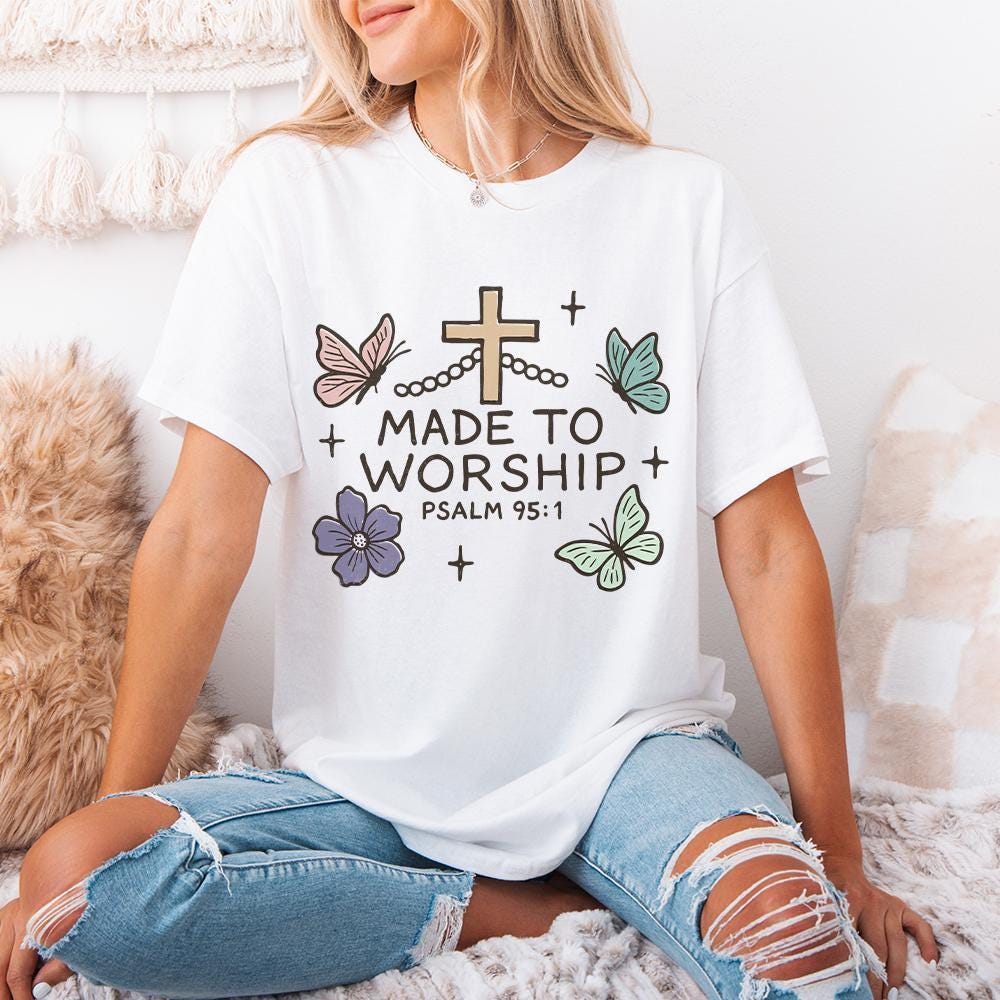 Christian PNG Design, Made To Worship - 300 DPI Design for T-Shirt