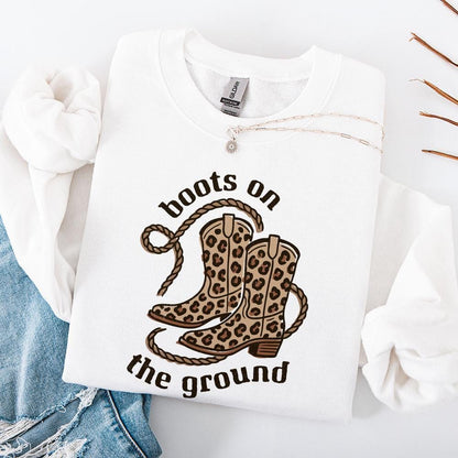 Boots on the Ground PNG, Cowgirl Boots - 300 DPI Design for T-Shirt