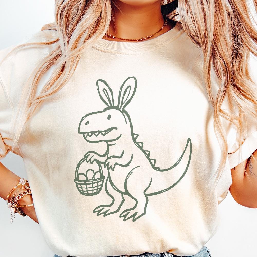 Easter Dinosaur Png, Dinosaur Easter Bunny - 300 DPI Design for T-Shirt