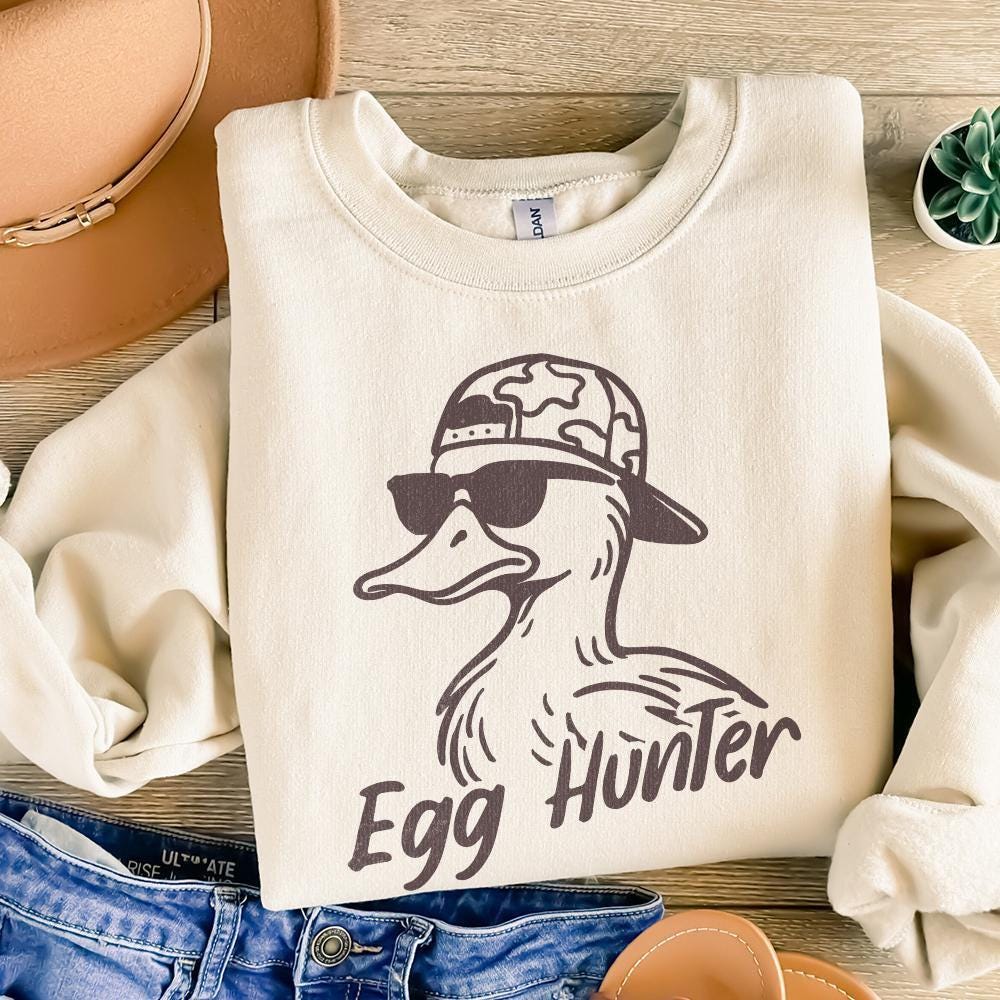 Egg Hunter PNG, Duck Backwards Hat - 300 DPI Design for T-Shirt