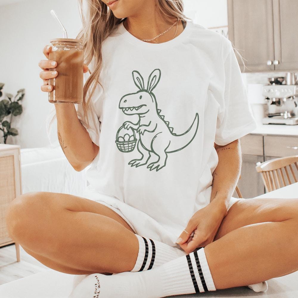 Easter Dinosaur Png, Dinosaur Easter Bunny - 300 DPI Design for T-Shirt