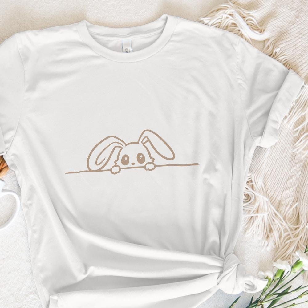Peeking Cute Rabbit png, PNG Digital Download - 300 DPI Design for T-Shirt