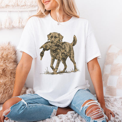 Camo Dog with Duck Hunting PNG, Sublimation DTG File - 300 DPI Design for