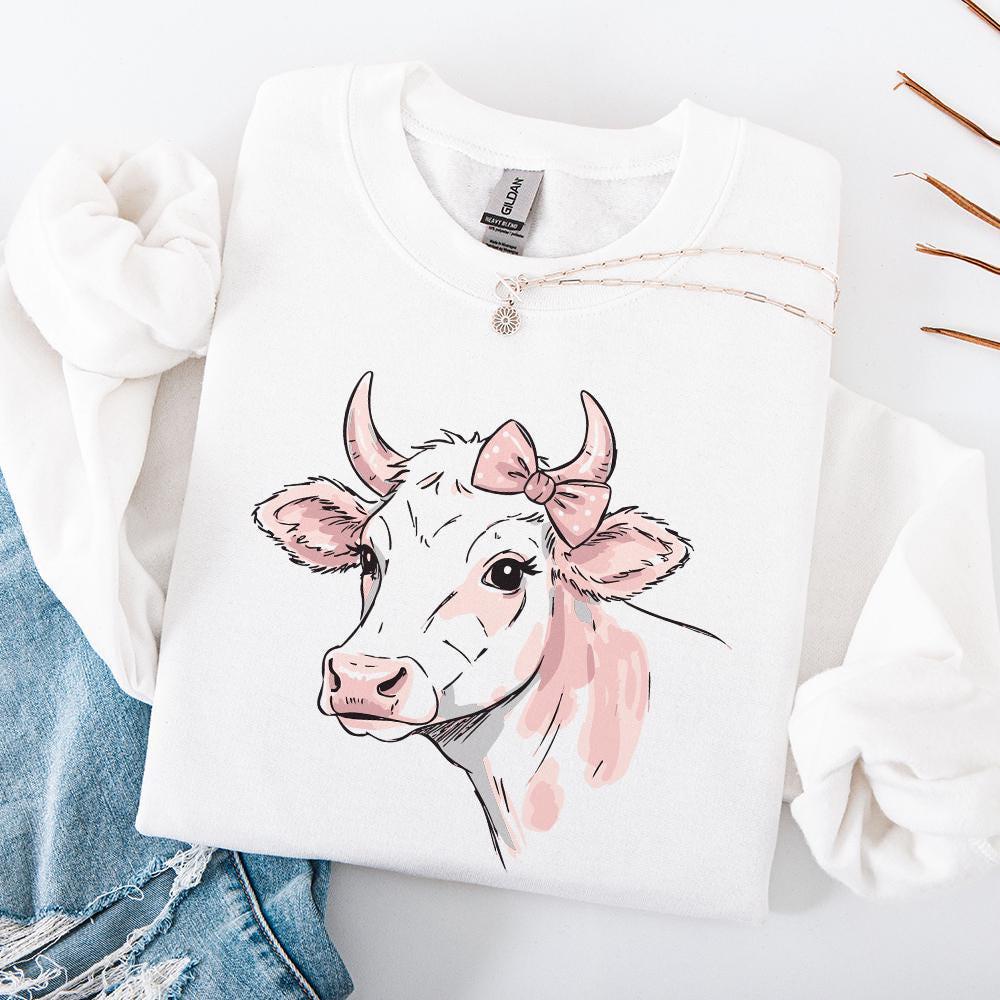 Coquette Cow Tshirt Design, cute Png - 300 DPI Design for T-Shirt