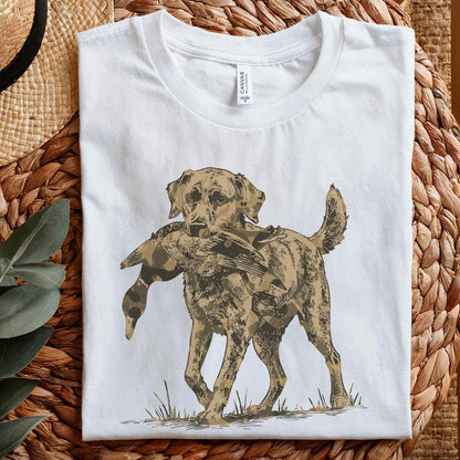 Camo Dog with Duck Hunting PNG, Sublimation DTG File - 300 DPI Design for