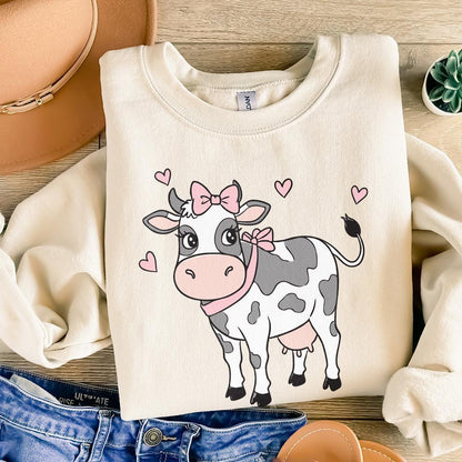 Coquette Cow Tshirt Design, Sublimation Png - 300 DPI Design for T-Shirt
