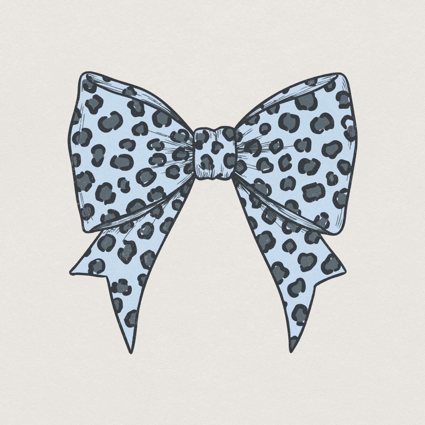 Leopard Print Bow PNG, Cheetah Pattern Hair Clipart - 300 DPI Design for