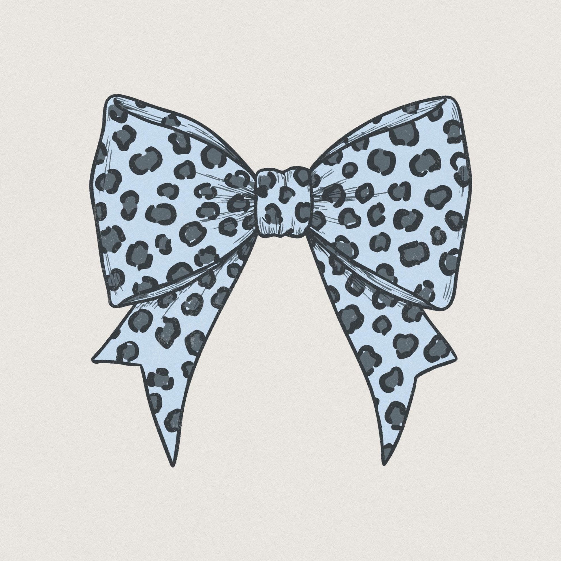 Leopard Print Bow PNG, Cheetah Pattern Hair Clipart - 300 DPI Design for