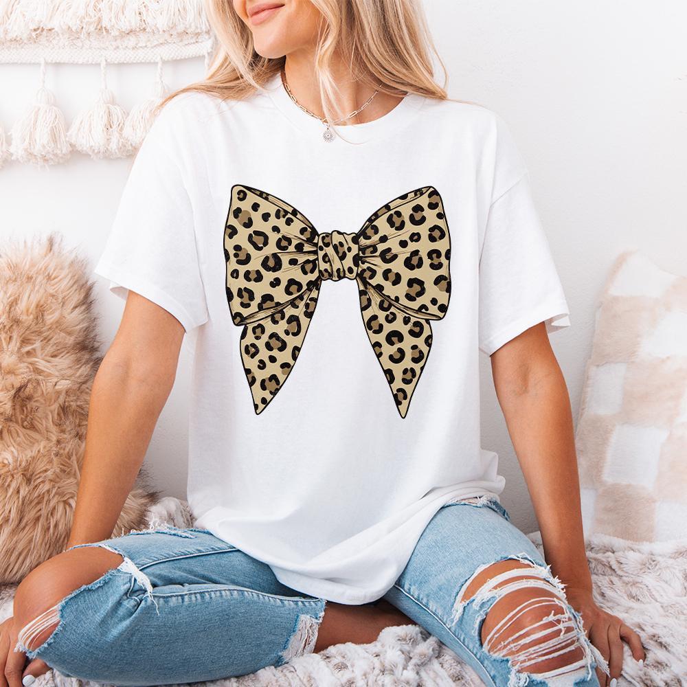 Coquette Bow Png, Leopard Girly Bow Design - 300 DPI Design for T-Shirt