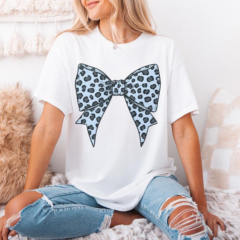 Leopard Print Bow PNG, Cheetah Pattern Hair Clipart - 300 DPI Design for