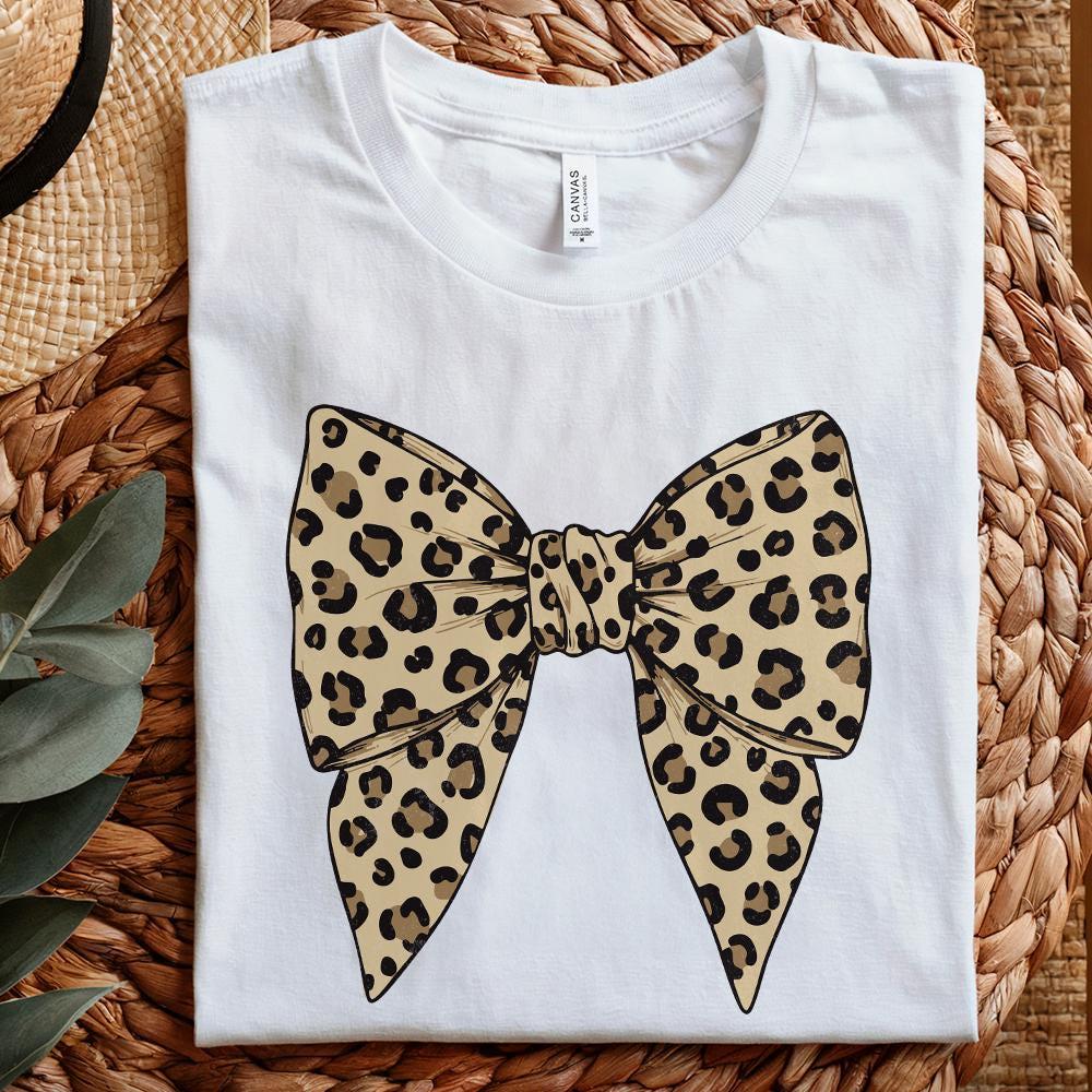 Coquette Bow Png, Leopard Girly Bow Design - 300 DPI Design for T-Shirt