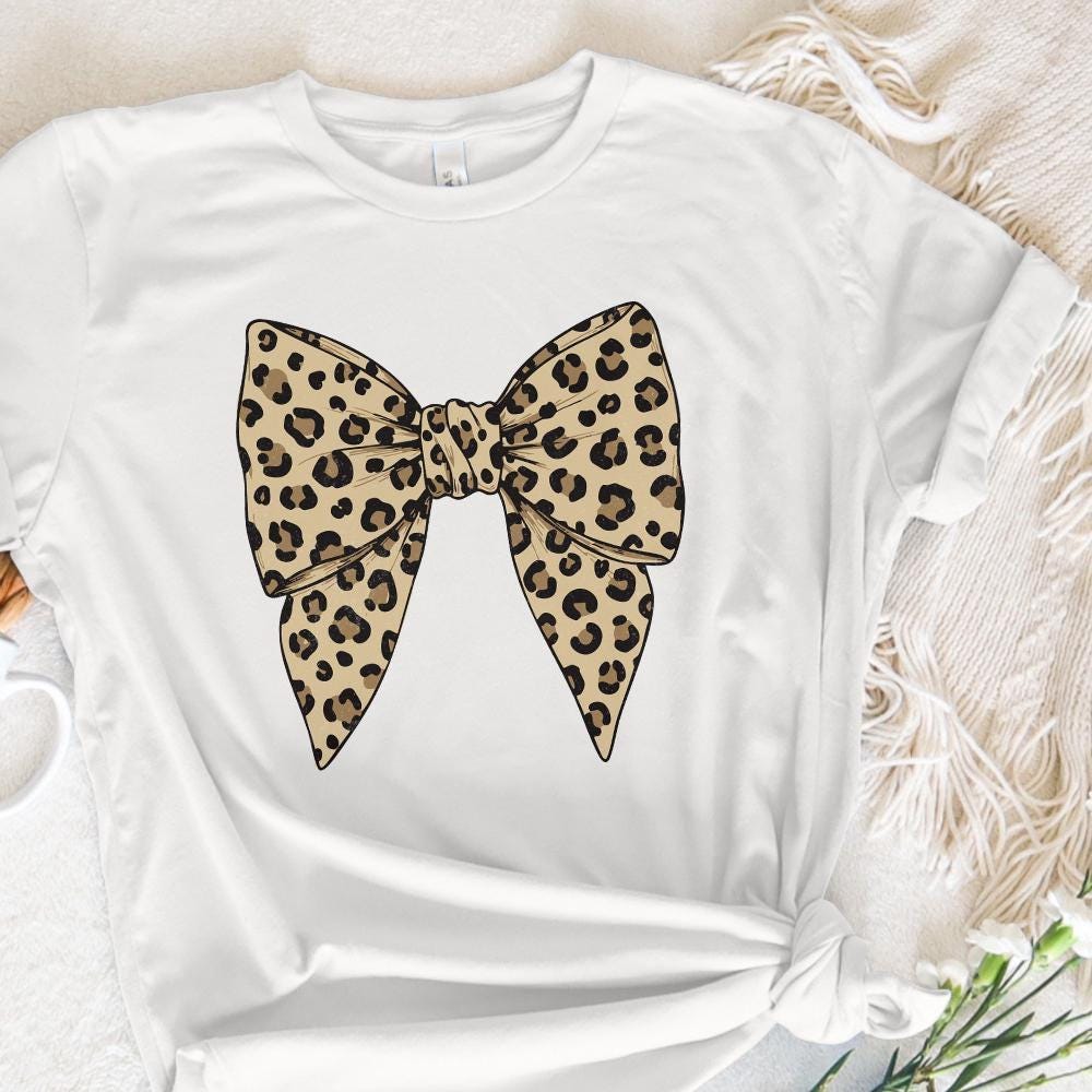 Coquette Bow Png, Leopard Girly Bow Design - 300 DPI Design for T-Shirt