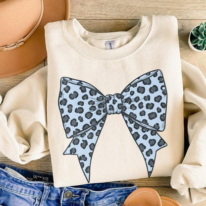 Leopard Print Bow PNG, Cheetah Pattern Hair Clipart - 300 DPI Design for