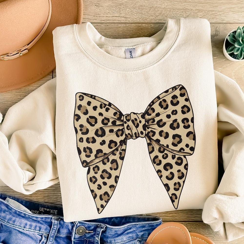 Coquette Bow Png, Leopard Girly Bow Design - 300 DPI Design for T-Shirt