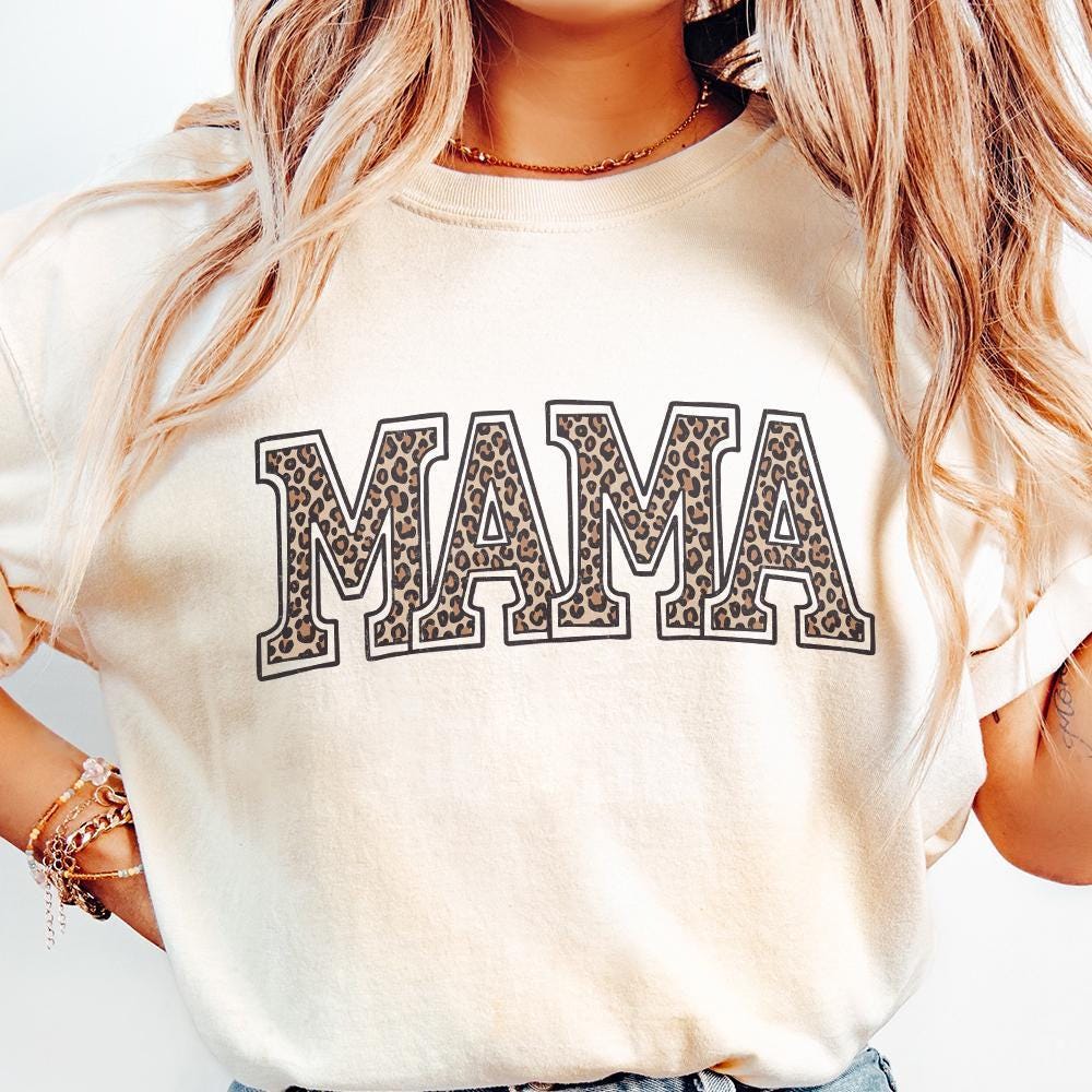 Leopard Mama PNG, Digital Download - 300 DPI Design for T-Shirt