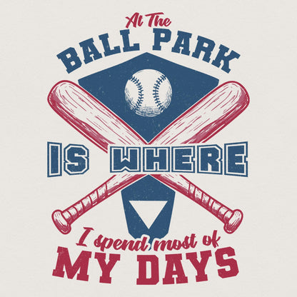 At The Ballpark Is Where I Spend Most Days PNG, Retro Baseball Mom - 300