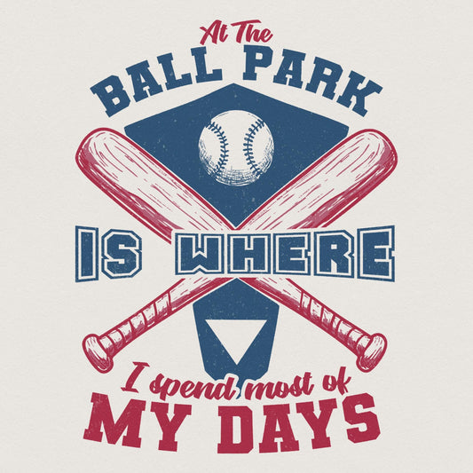 At The Ballpark Is Where I Spend Most Days PNG, Retro Baseball Mom - 300