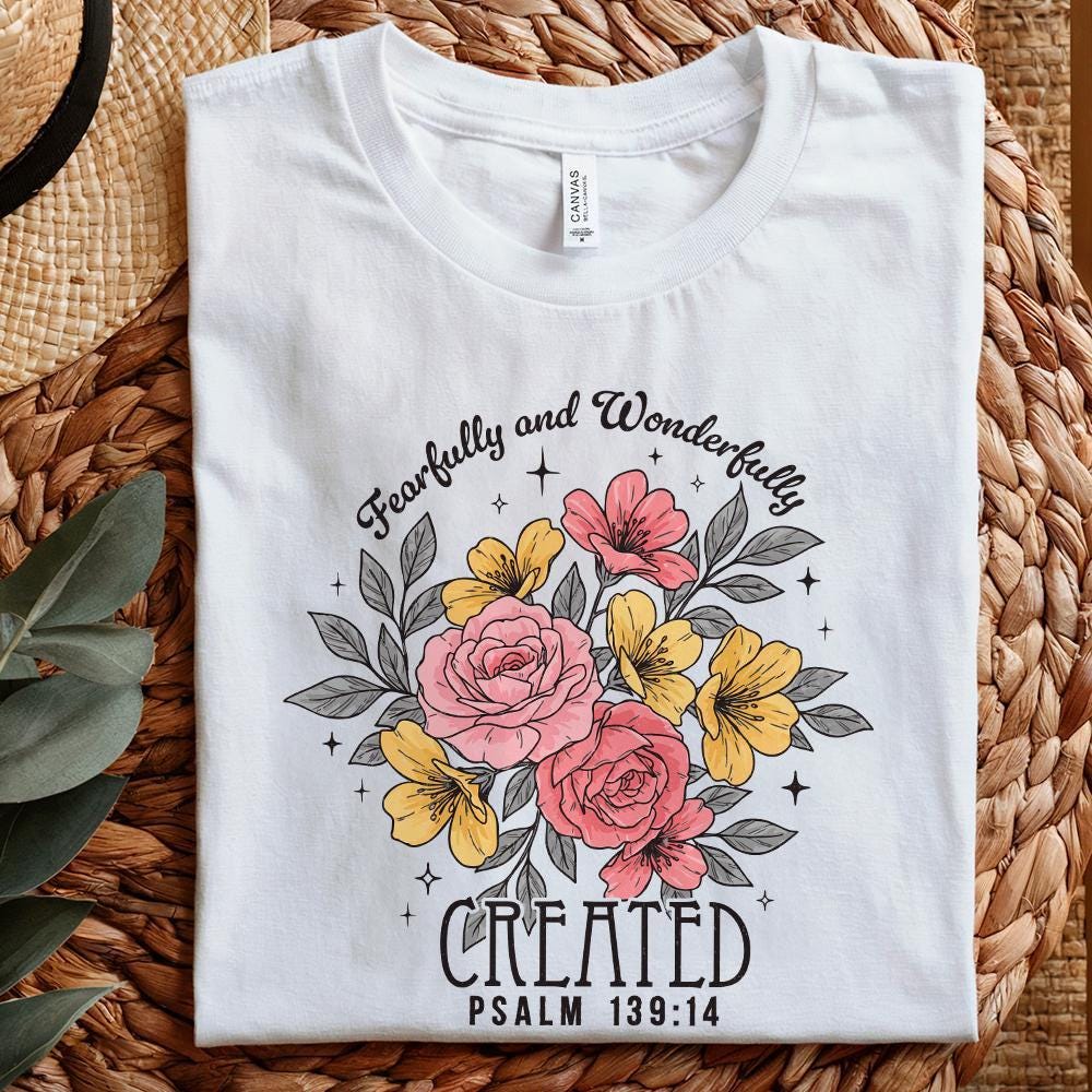 Fearfully and Wonderfully Png, Christian Png - 300 DPI Design for T-Shirt