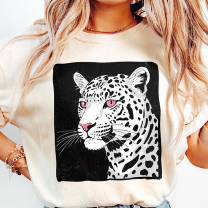 Artistic Leopard PNG, Leopard with Pink Eyes Clipart - 300 DPI Design for