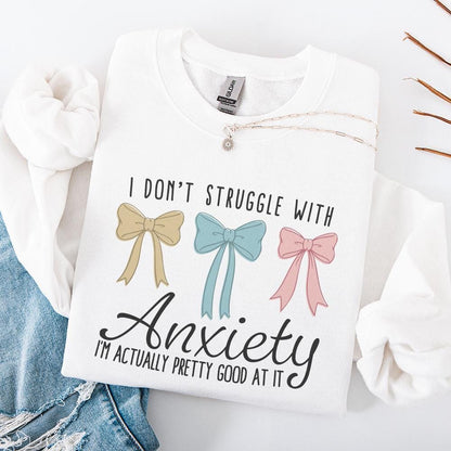 Coquette Mental Health Bow PNG, Cute Ribbon Anxiety Shirt Design - 300