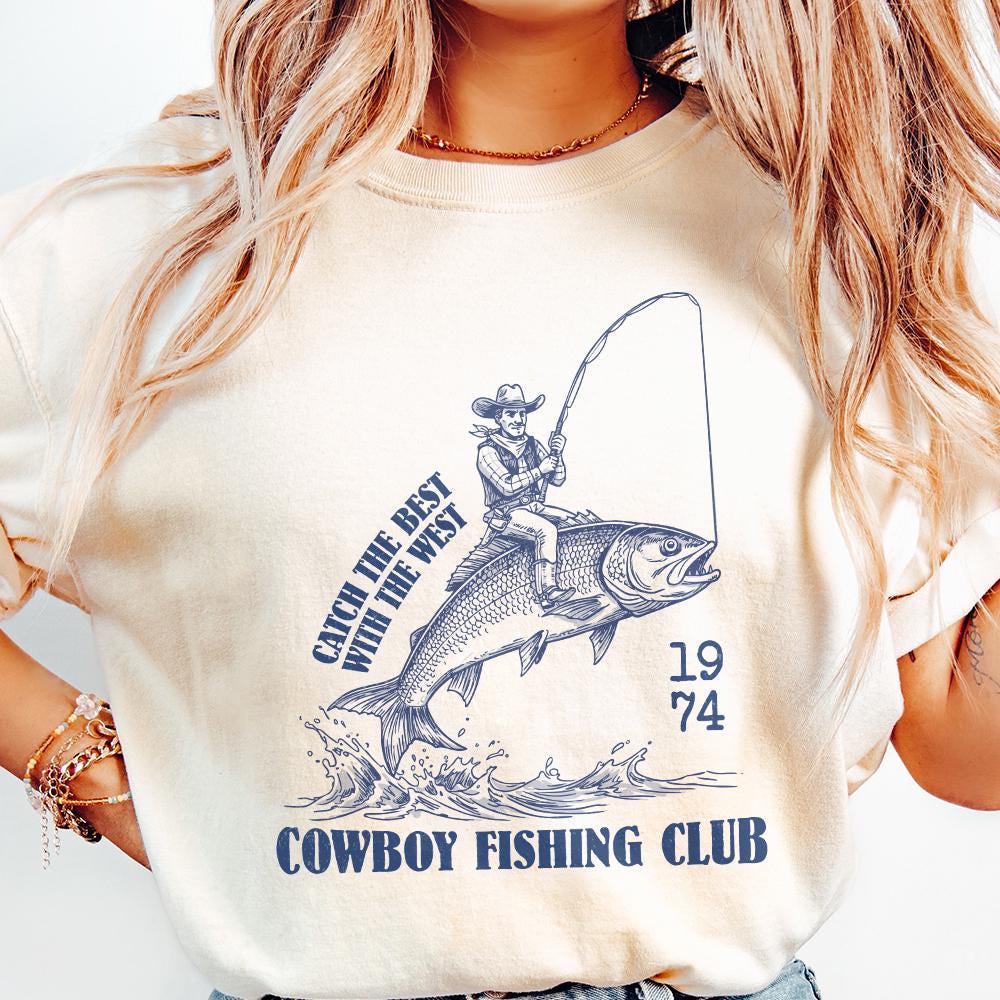 Cowboy Fishing Club PNG, Western Designs Digital Download - 300 DPI