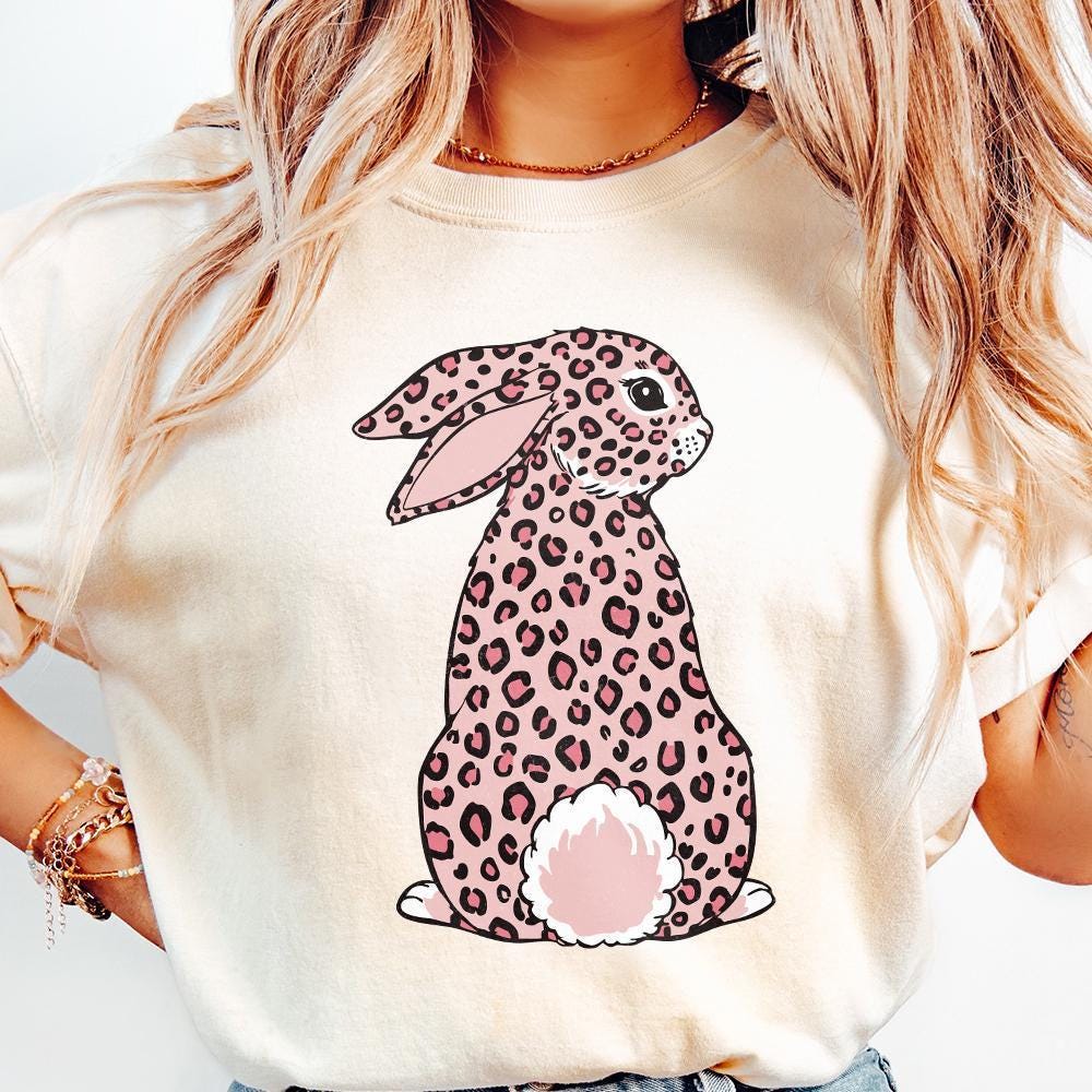 Pink Leopard Print Rabbit PNG, Cute Animal Clipart - 300 DPI Design for