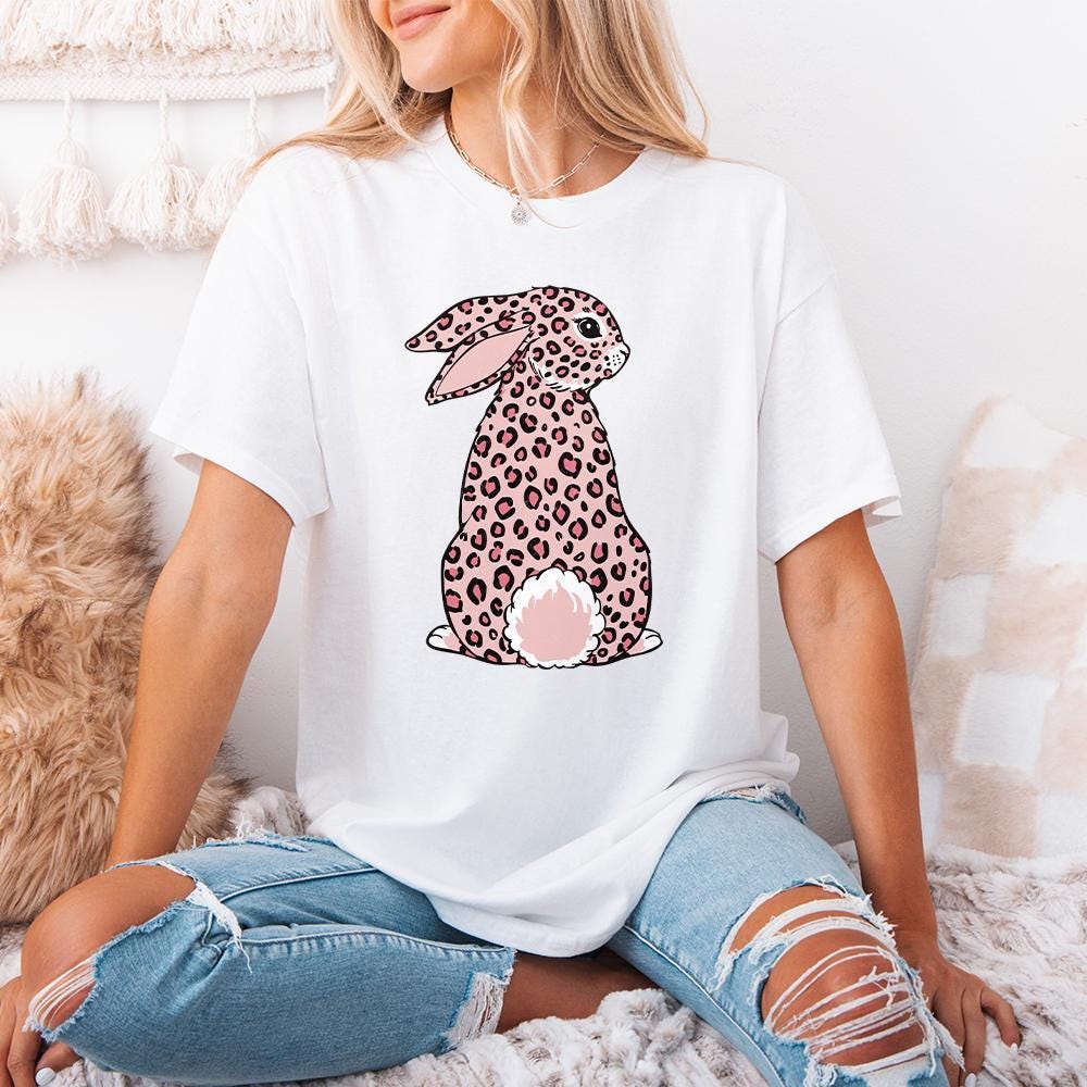 Pink Leopard Print Rabbit PNG, Cute Animal Clipart - 300 DPI Design for