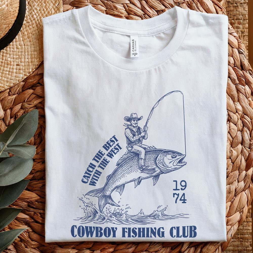 Cowboy Fishing Club PNG, Western Designs Digital Download - 300 DPI