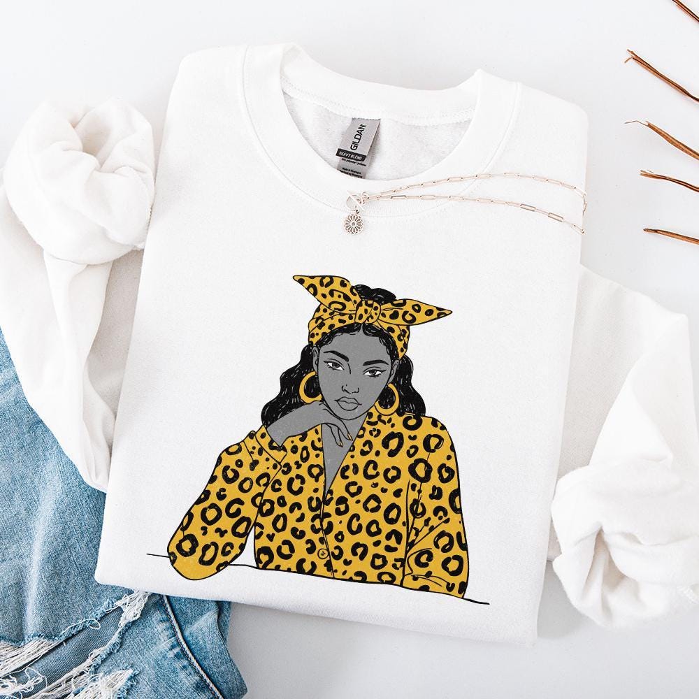 Stylish Woman with Yellow Leopard Print PNG, Trendy Girl Illustration -