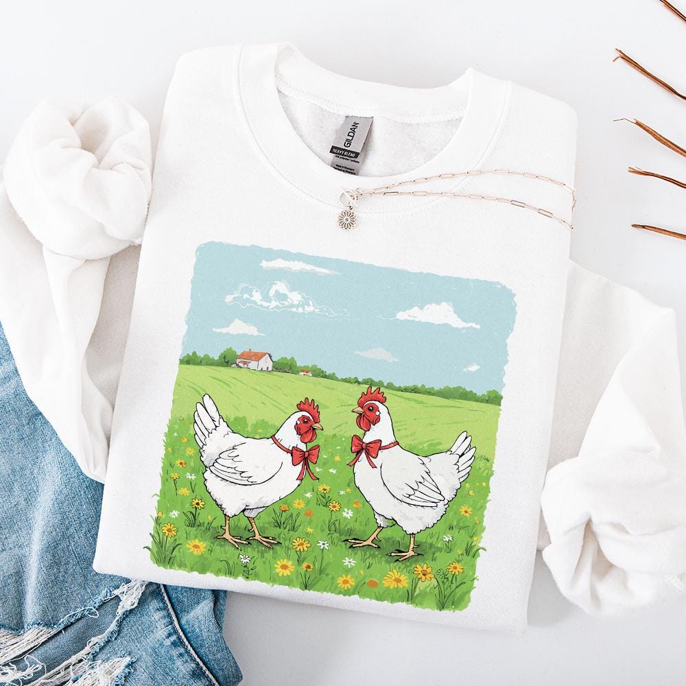 Country Farm Chickens PNG, Cute Farm Animal Illustration - 300 DPI Design