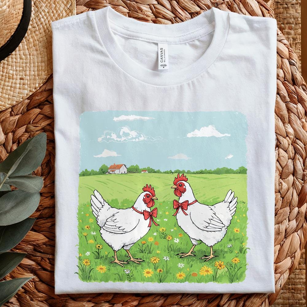 Country Farm Chickens PNG, Cute Farm Animal Illustration - 300 DPI Design