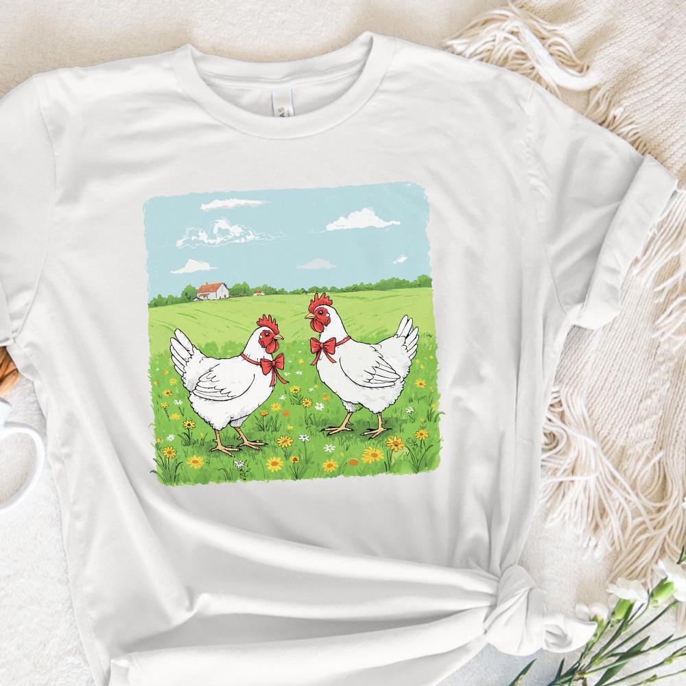 Country Farm Chickens PNG, Cute Farm Animal Illustration - 300 DPI Design