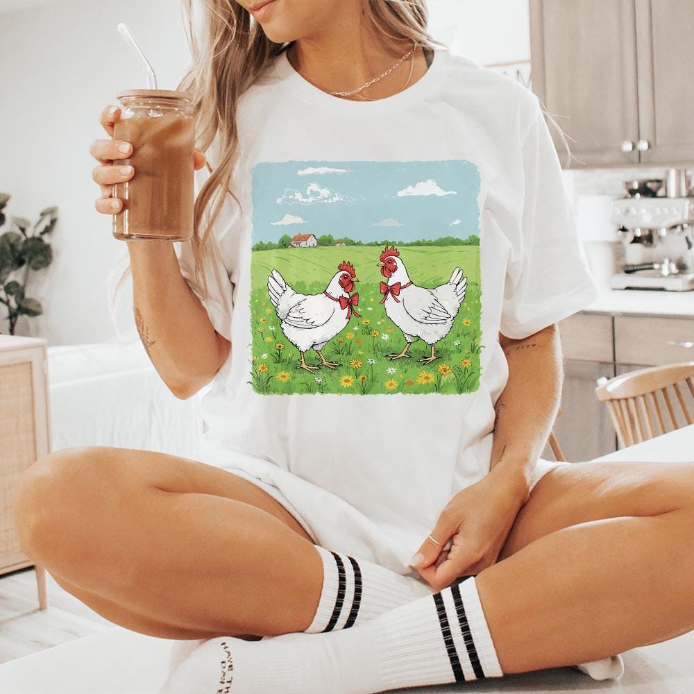 Country Farm Chickens PNG, Cute Farm Animal Illustration - 300 DPI Design