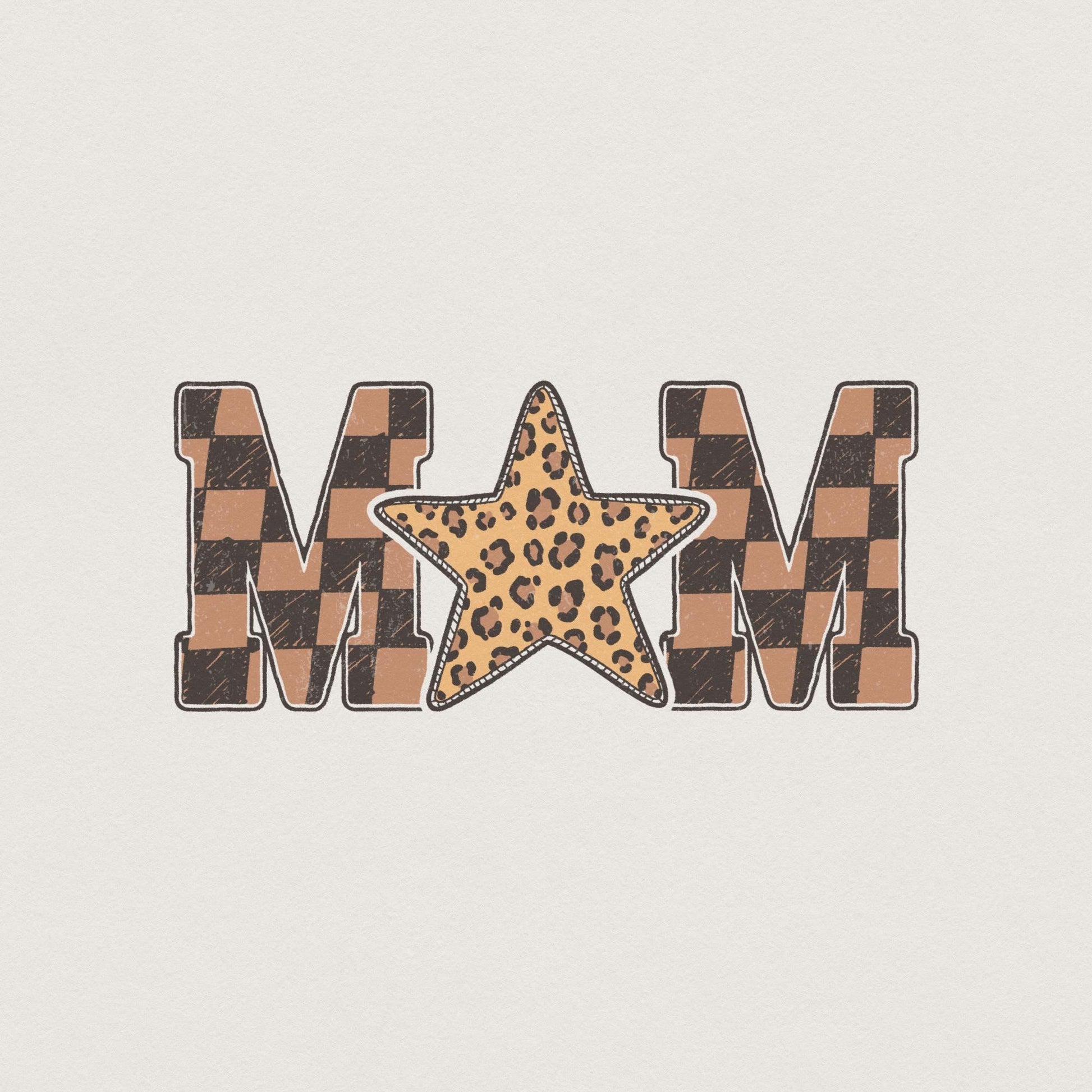 Retro Mama Leopard Print, Mama Checkered Png - 300 DPI Design for T-Shirt