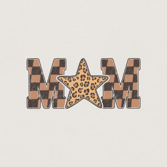 Retro Mama Leopard Print, Mama Checkered Png - 300 DPI Design for T-Shirt