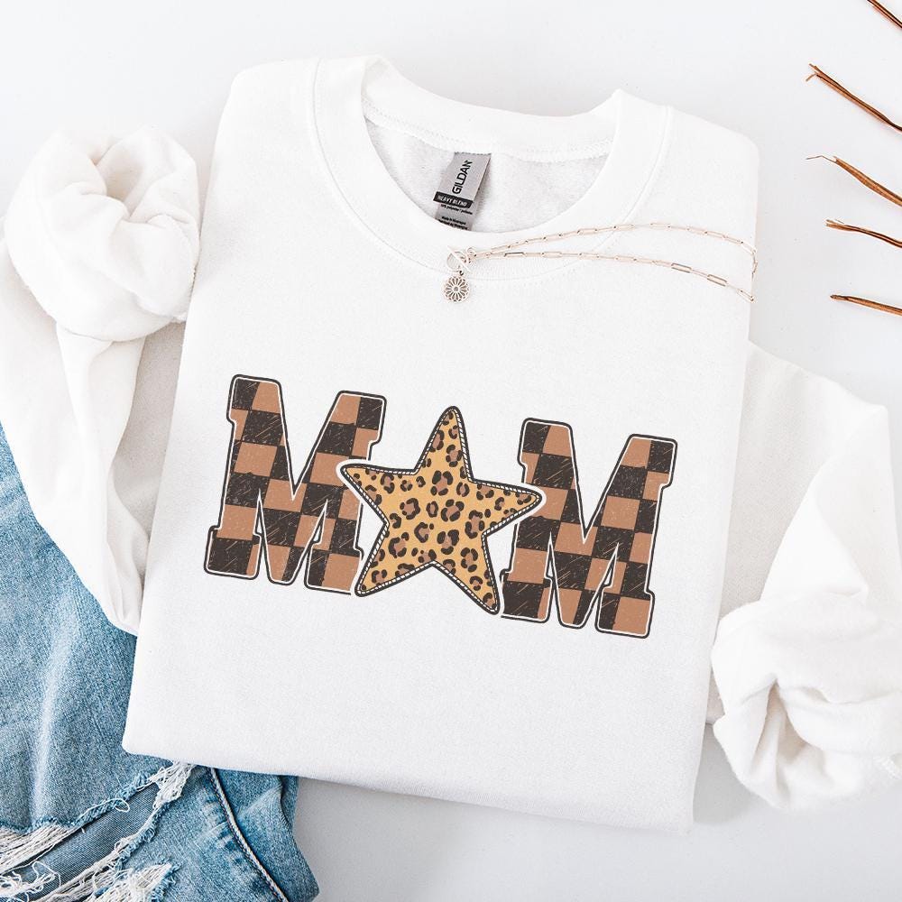 Retro Mama Leopard Print, Mama Checkered Png - 300 DPI Design for T-Shirt