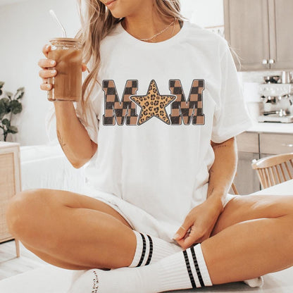 Retro Mama Leopard Print, Mama Checkered Png - 300 DPI Design for T-Shirt
