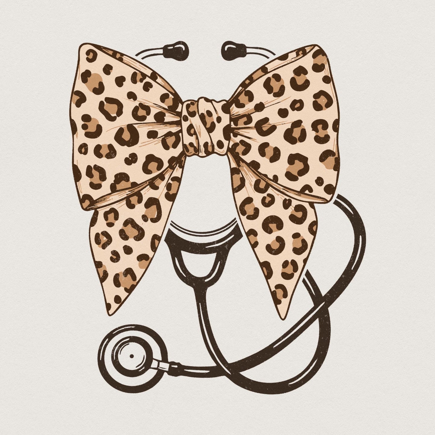 Leopard Nurse Coquette Bow Png, Retro Nursing Sublimation Design - 300