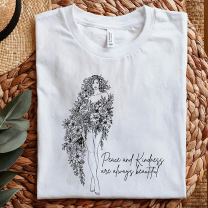 Peace and Kindness PNG, floral png - 300 DPI Design for T-Shirt